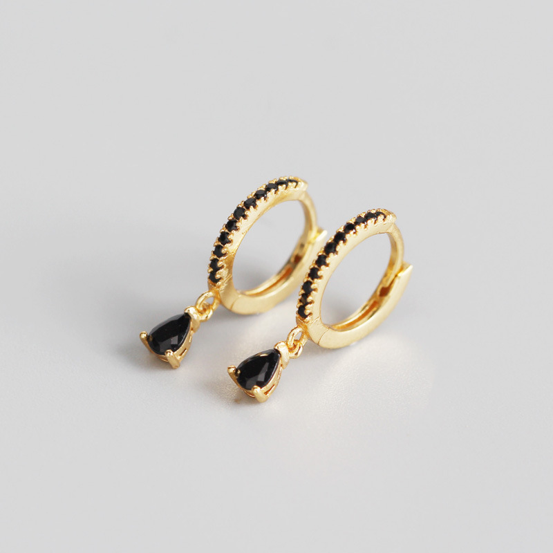 French-Style Geometric Zircon Stud Earrings - Image 4