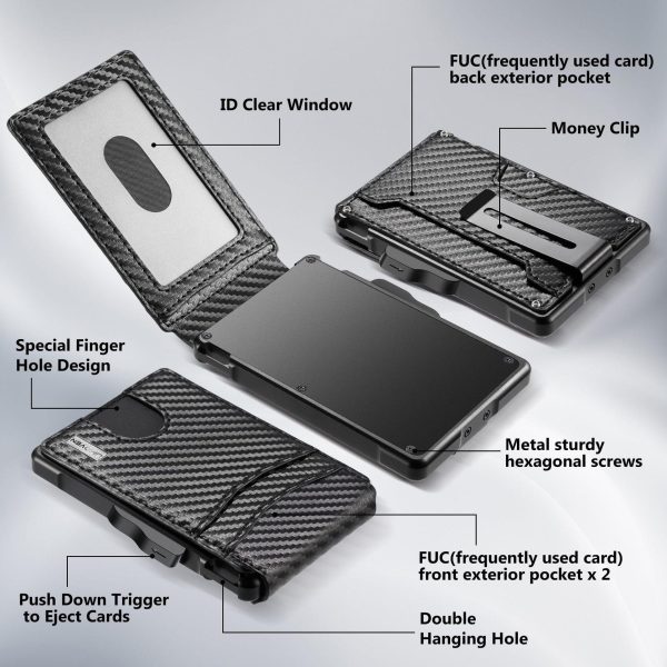 Compact Aluminum Card Holder with PU Leather Case