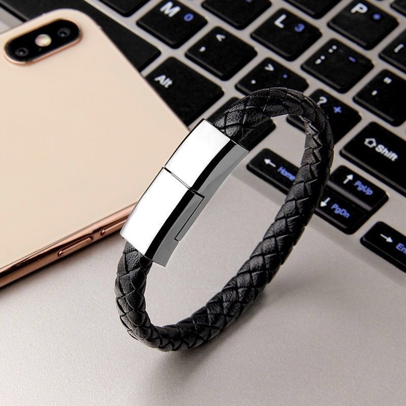 Leather Bracelet USB Charging Cable - Image 3