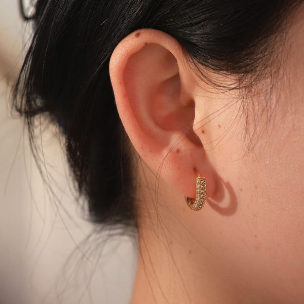 Geometric Stainless Steel Zircon-Style Earrings