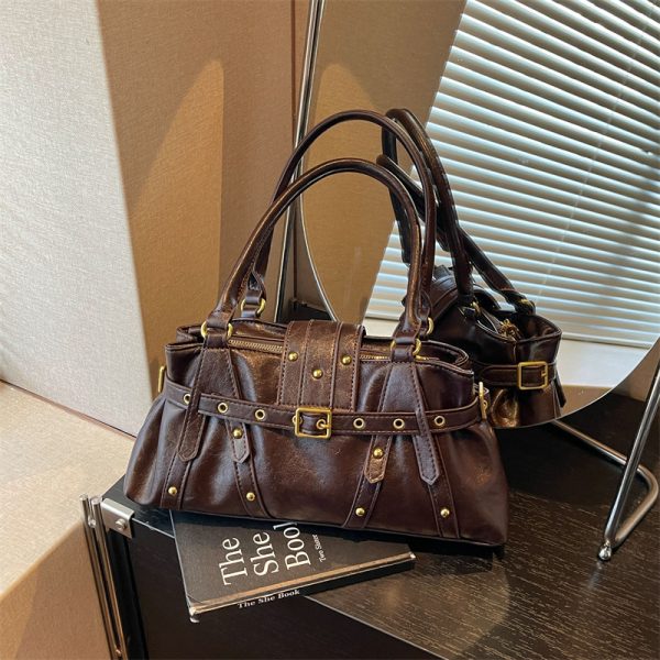 Women’s Rivet-Detail Bucket Shoulder Bag