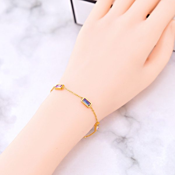 Zircon-Style Heart and Water-Drop Bracelet