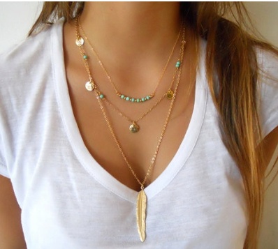 Double-Layer Triangle Pendant Necklace