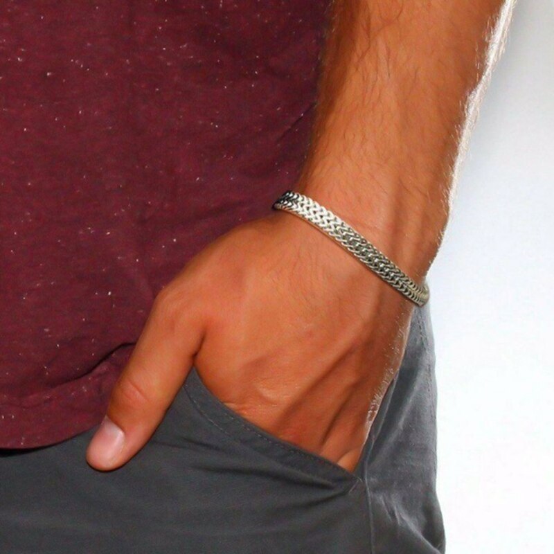 Men’s Stainless Steel Link Chain Bracelet - Image 3