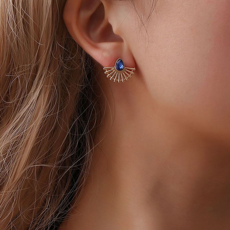 Bohemian Fan-Shaped Stud Earrings - Image 5