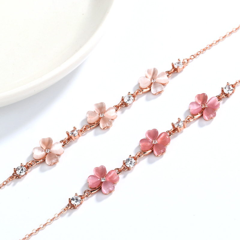 Rose-Gold Heart Opal-Style Bracelet - Image 3