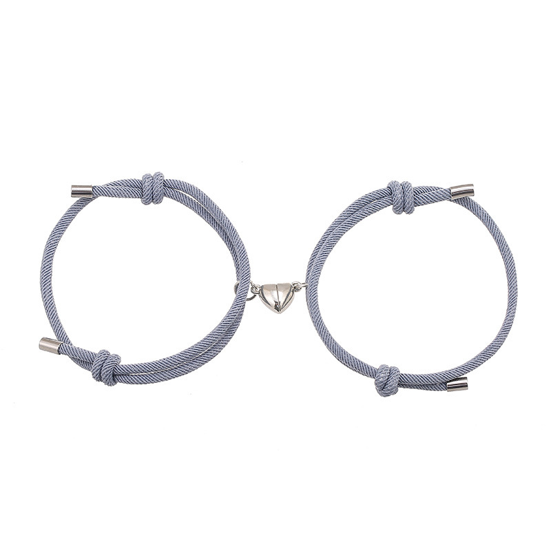 Adjustable Nylon Love Magnetic Bracelet Pair - Image 8
