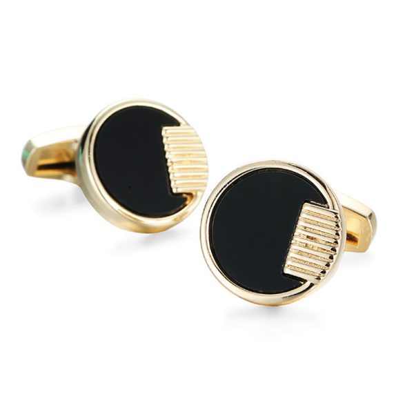 Gold-Tone Wave-Style Copper Cufflinks