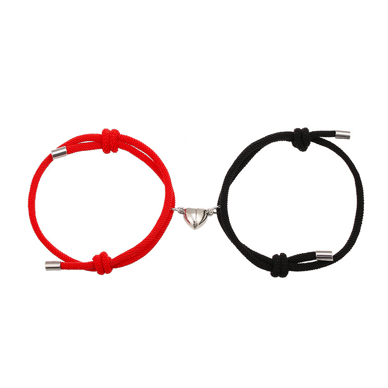 Adjustable Nylon Love Magnetic Bracelet Pair - Image 5