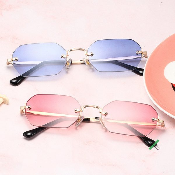 Angular Rimless Gradient Sunglasses