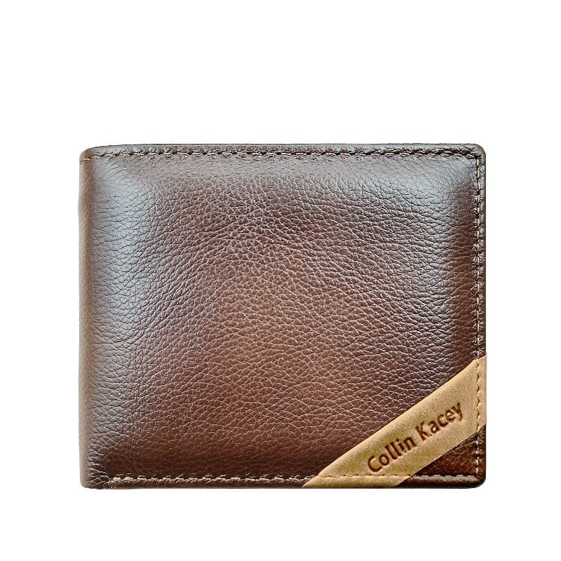 Men’s Genuine Cowhide Leather Bifold Wallet with Contrast Details - Image 3