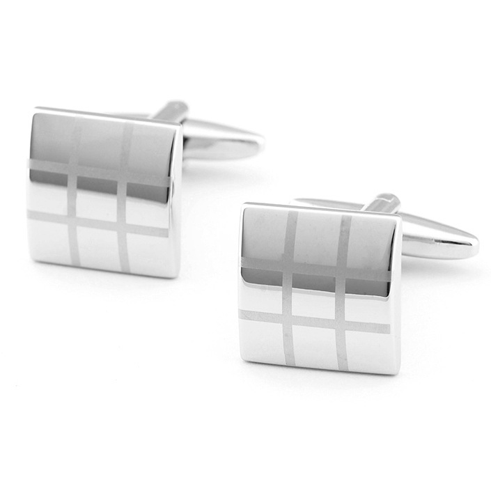 French Checkered Square Cufflinks