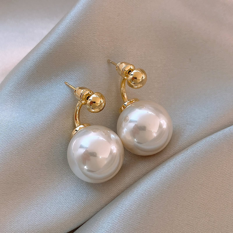 Women’s Pearl Pendant Earrings - Image 2