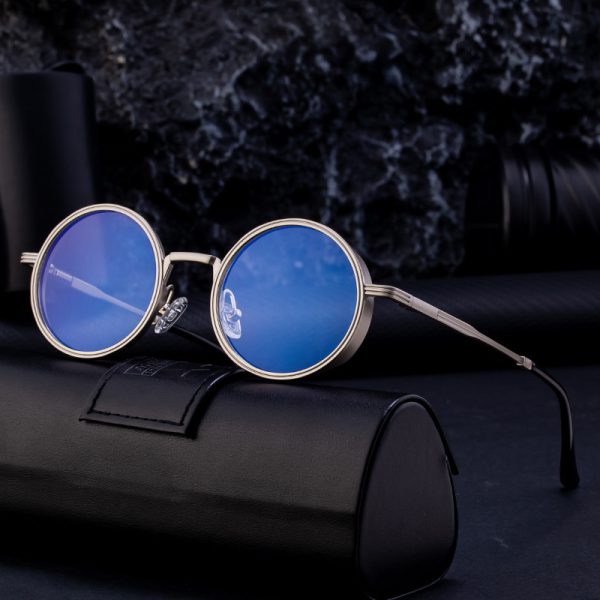 Men’s Retro Round Sunglasses with Matte Frame