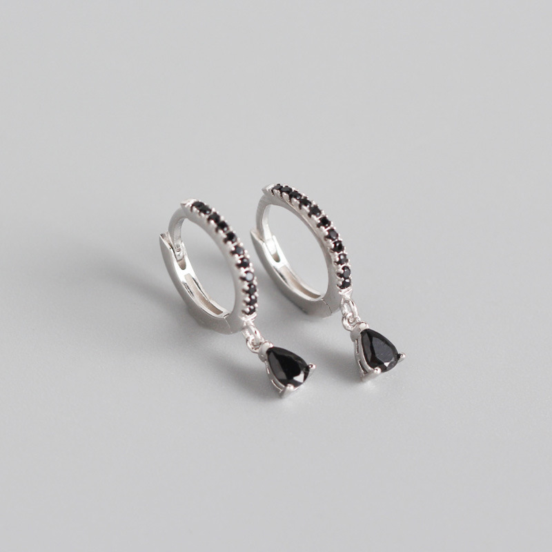 French-Style Geometric Zircon Stud Earrings