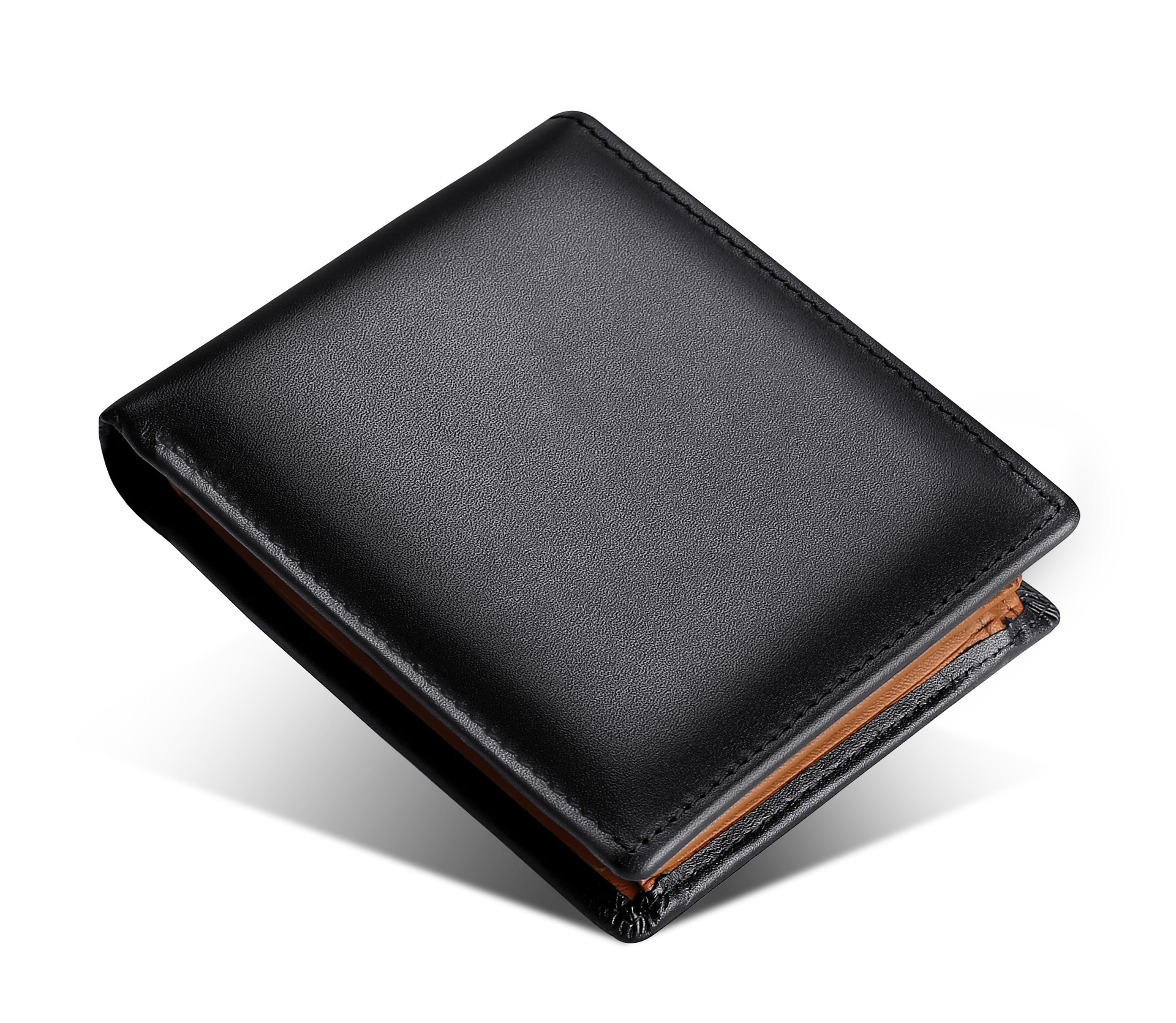 Men’s Cowhide Leather Bifold Wallet with Contrast Trim - Image 7