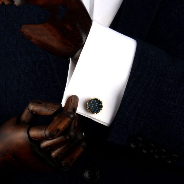 Round Gold and Rose Gold French Cufflinks