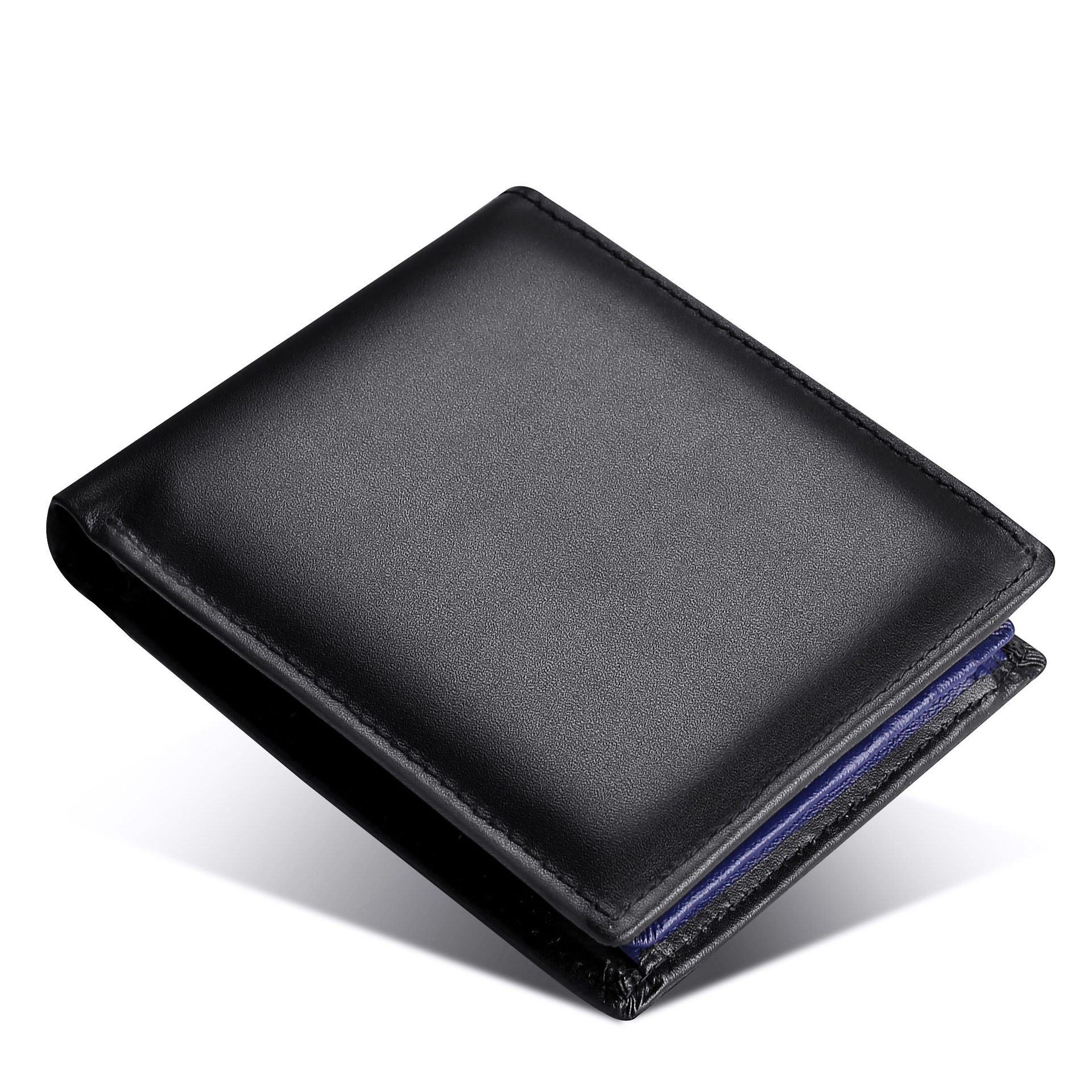 Men’s Cowhide Leather Bifold Wallet with Contrast Trim - Image 5