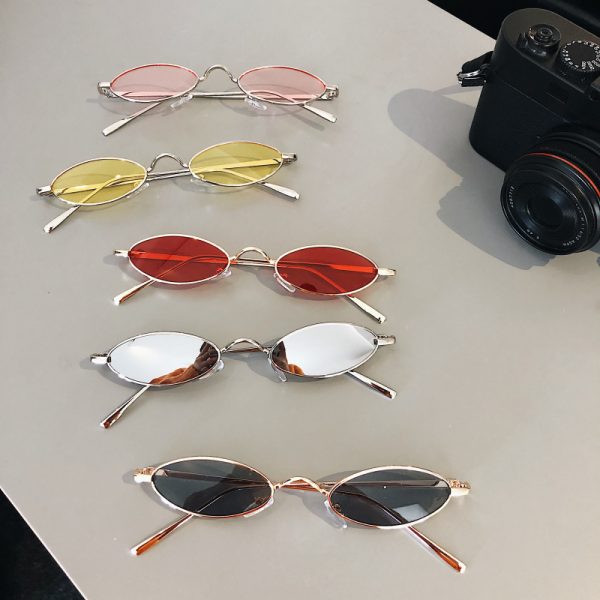 Narrow Titanium Cat-Eye Sunglasses