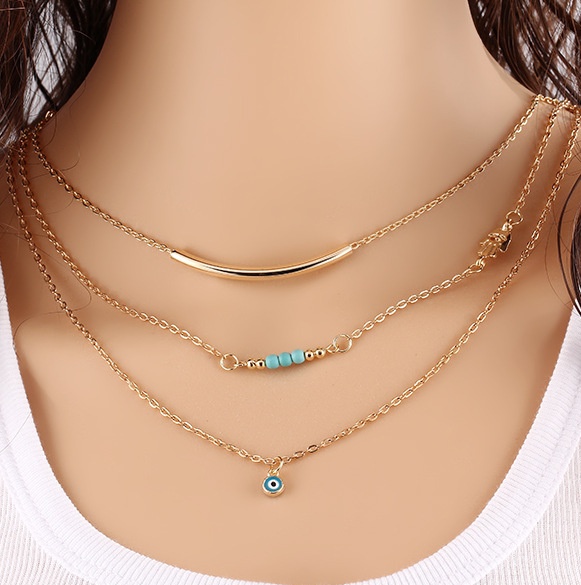 Double-Layer Triangle Pendant Necklace - Image 8
