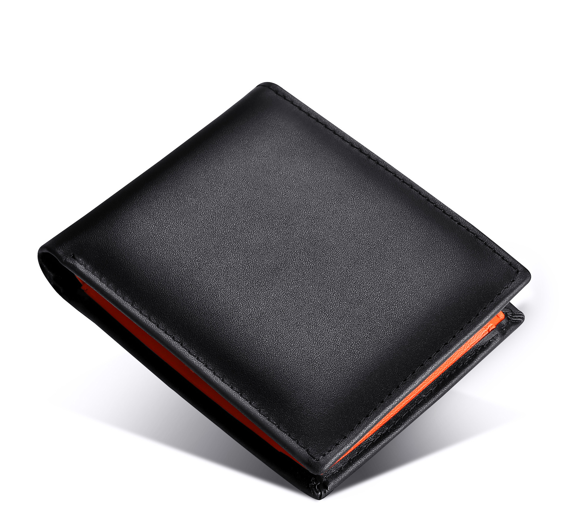 Men’s Cowhide Leather Bifold Wallet with Contrast Trim - Image 3