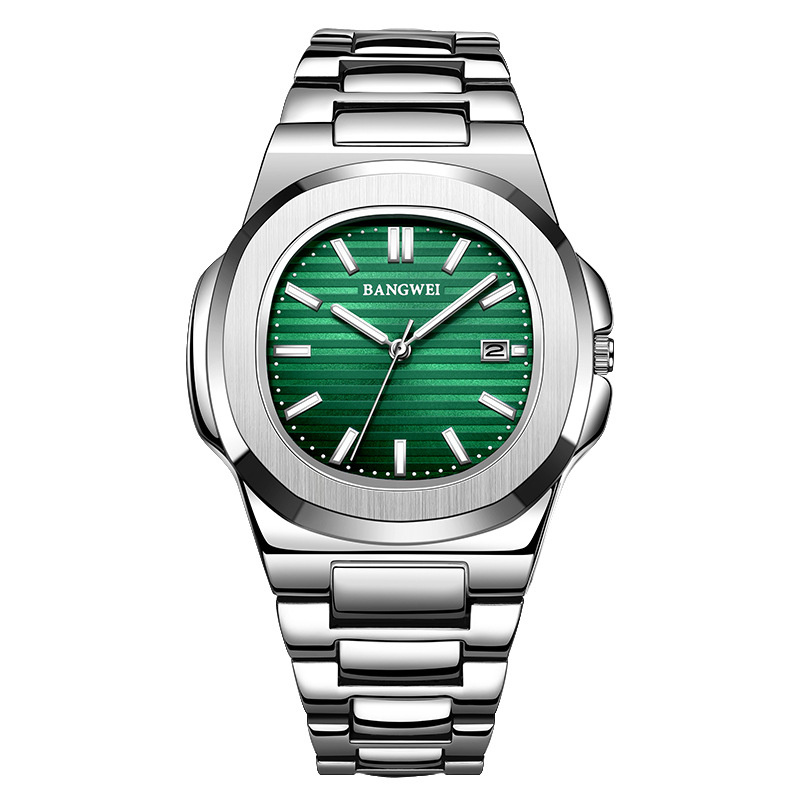 Men’s Fashion Steel-Band Calendar Watch - Image 2