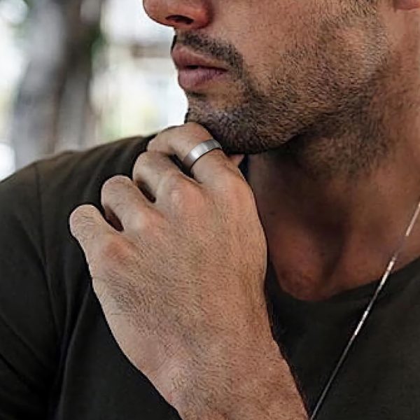 Brushed Tungsten Steel Men’s Ring