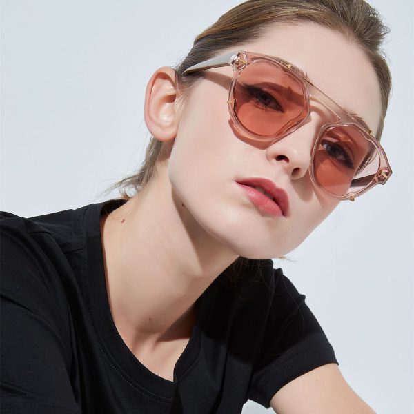 Double-Bridge Round Sunglasses