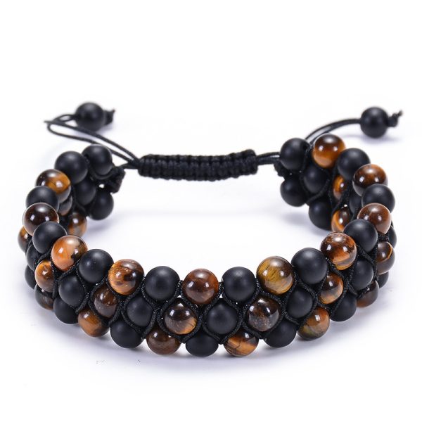 Natural Stone Double-Wrap Braided Bracelet