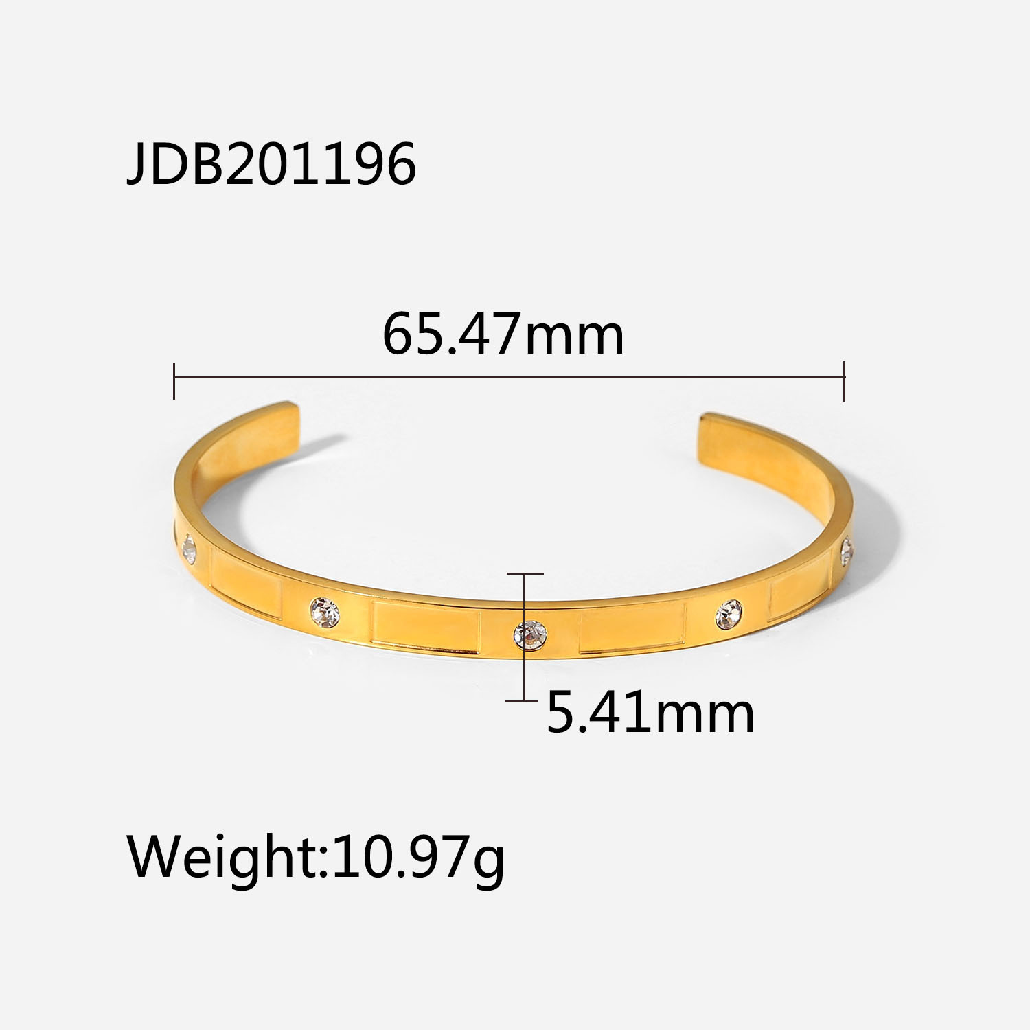 Gold-Plated Stainless Steel Zirconia Bracelet - Image 6