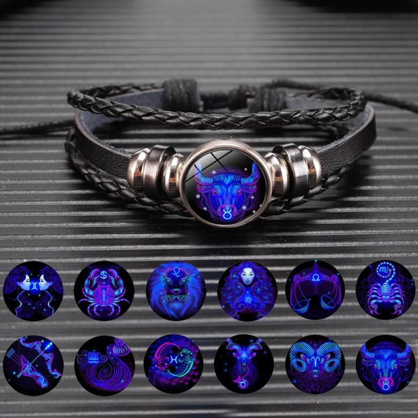 Zodiac Constellation Leather Bracelet