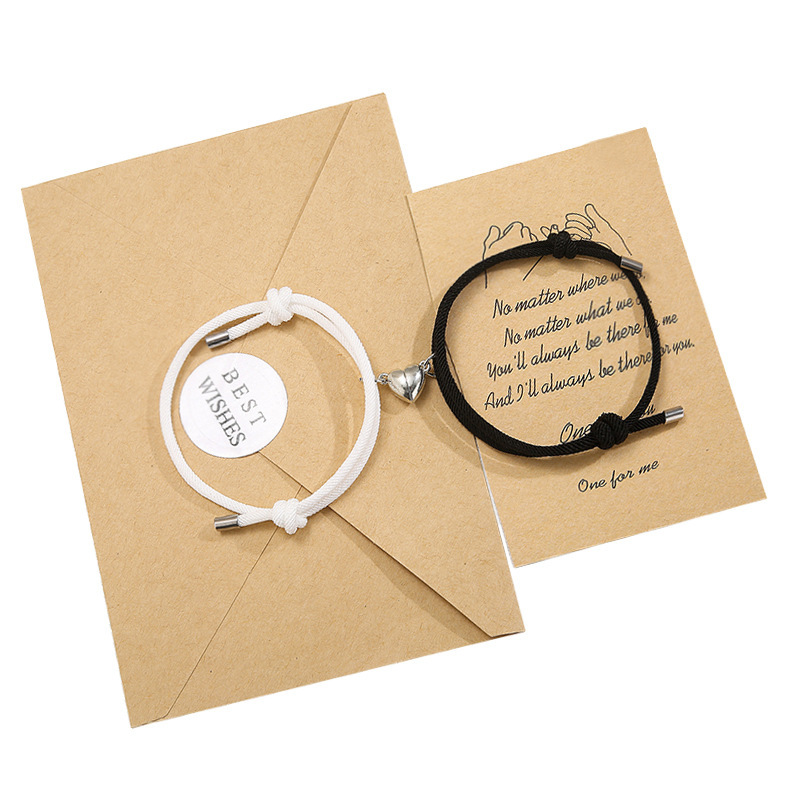 Adjustable Nylon Love Magnetic Bracelet Pair - Image 4