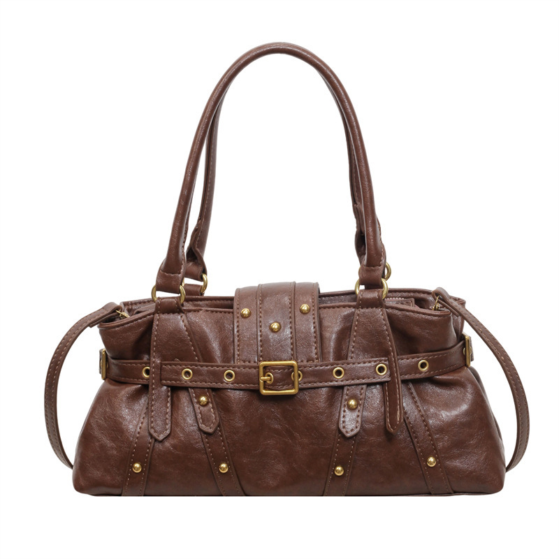 Women’s Rivet-Detail Bucket Shoulder Bag - Image 5