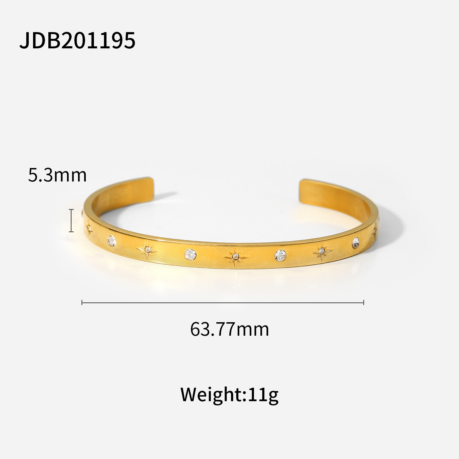 Gold-Plated Stainless Steel Zirconia Bracelet - Image 9