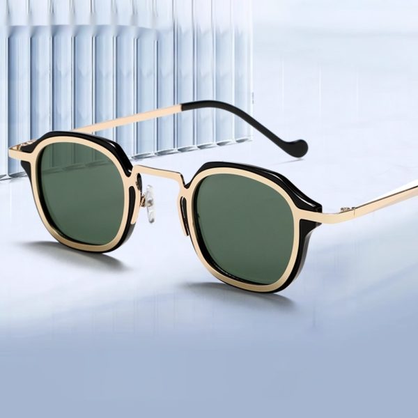 Men’s Round-Frame Stainless Steel Sunglasses with TAC Lenses