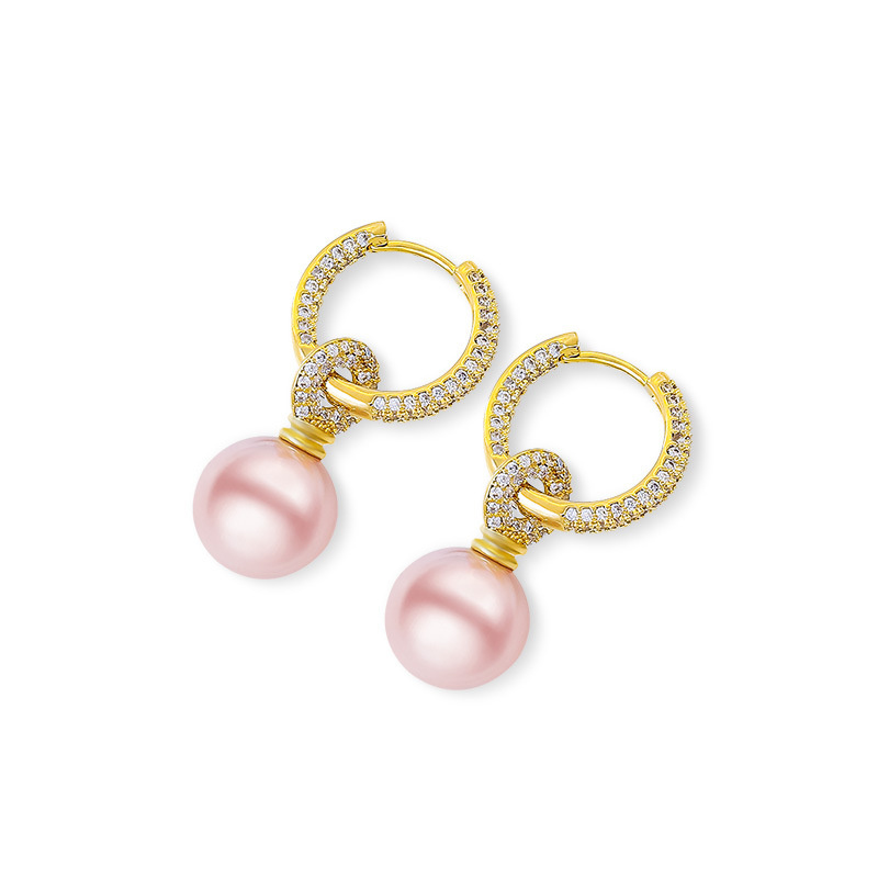 Women’s Pearl Pendant Earrings - Image 4