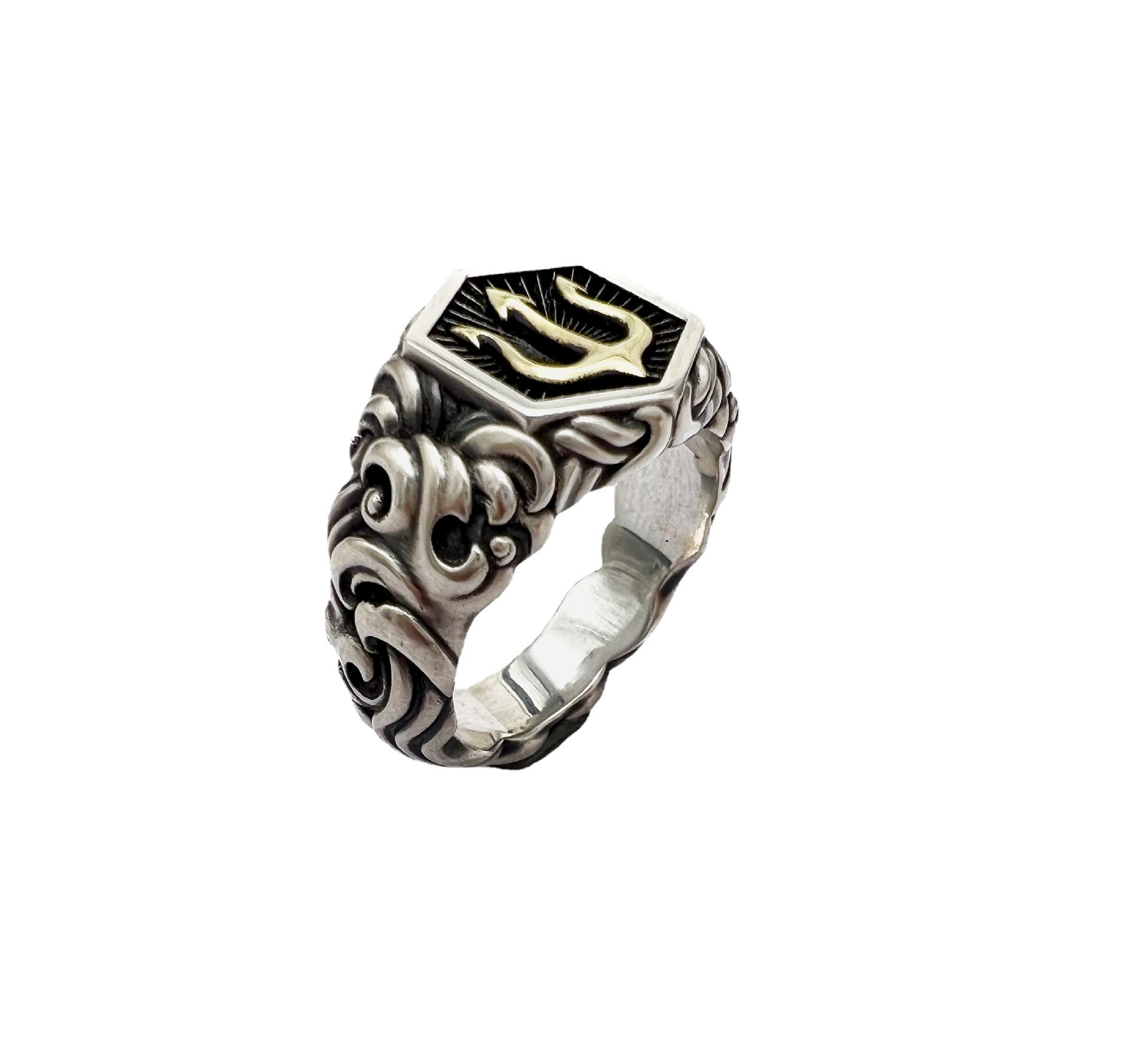 Adjustable Trident Geometric Ring - Image 2