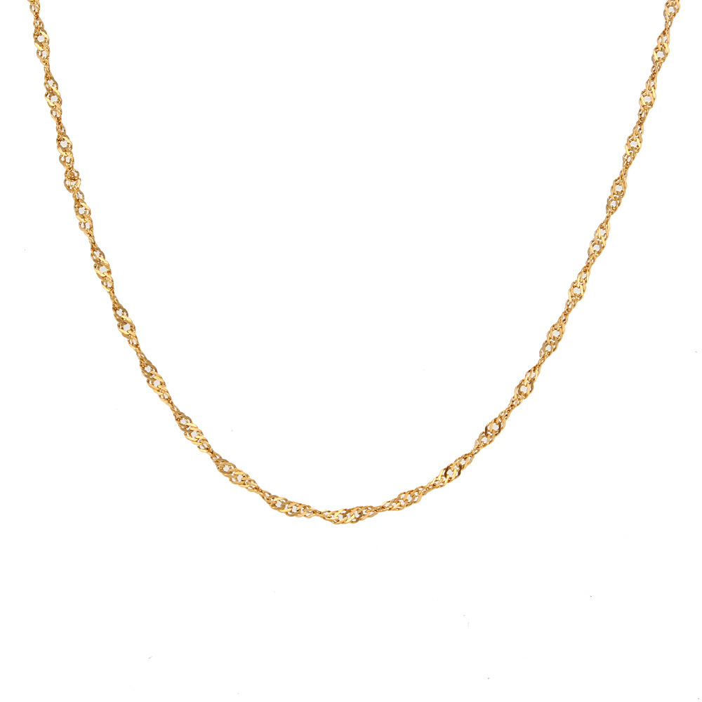 18K Gold-Tone Water-Wave Chain Bracelet and Necklace - Image 7