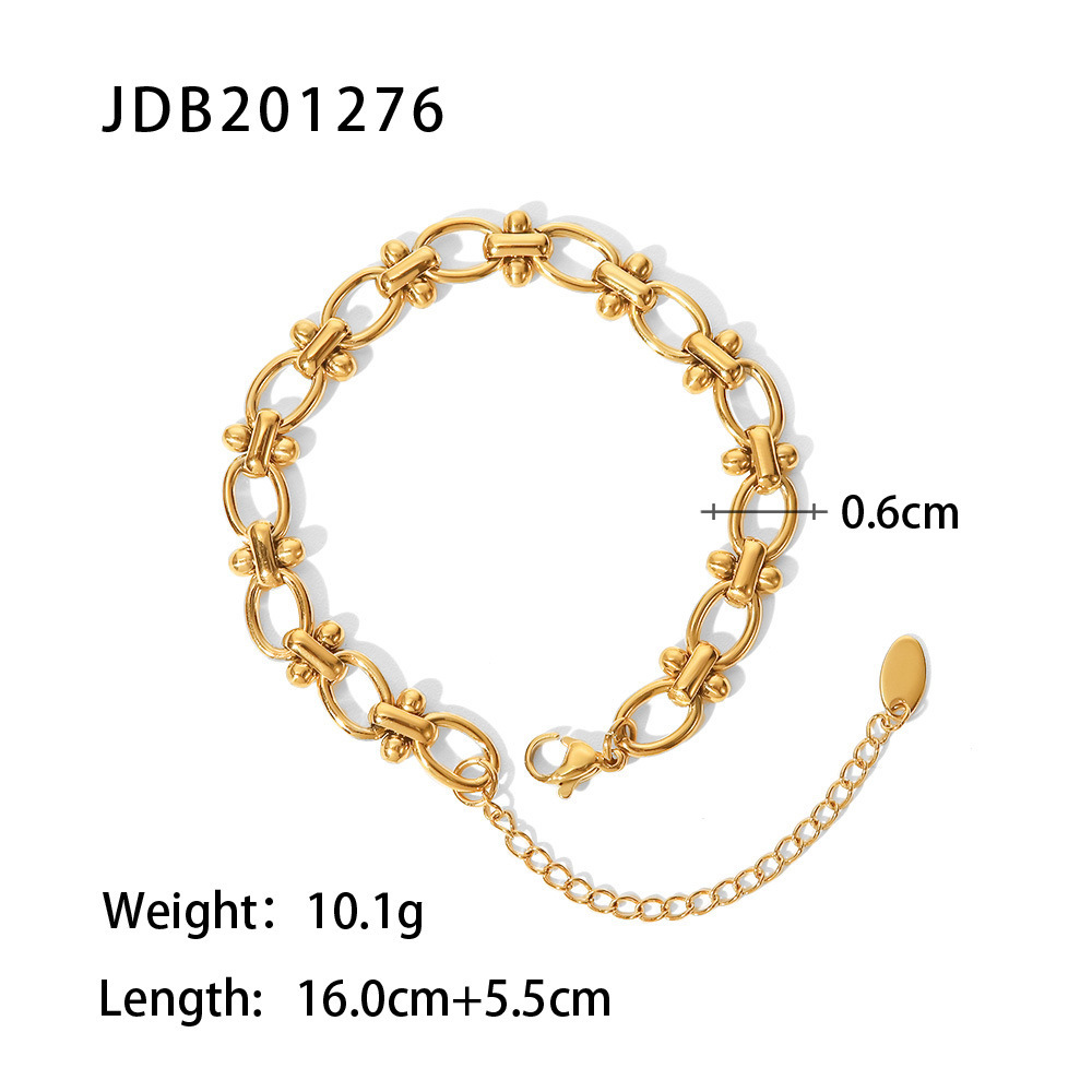 Gold-Plated Stainless Steel Zirconia Bracelet - Image 5