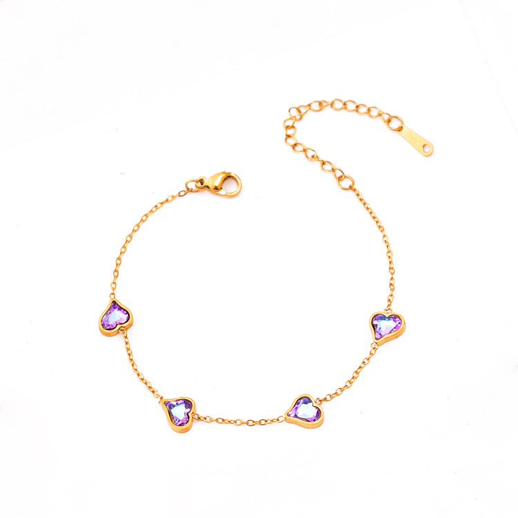 Zircon-Style Heart and Water-Drop Bracelet - Image 6