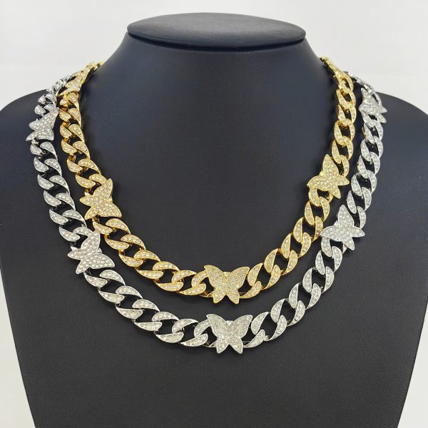 Small Butterfly Chain Necklace and Bracelet Set
