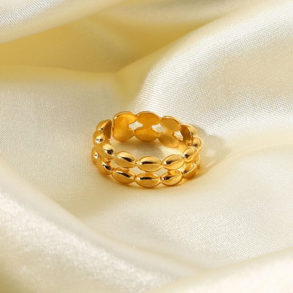 Maggie Gold Geometric Mesh Ring for Women