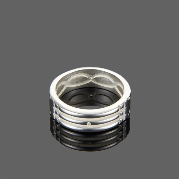 Simple Silver and Gold Geometric Ring