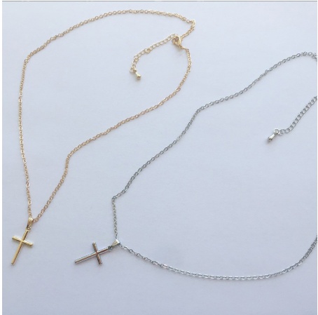 Simple Fashion Cross Chain Necklace - Image 2
