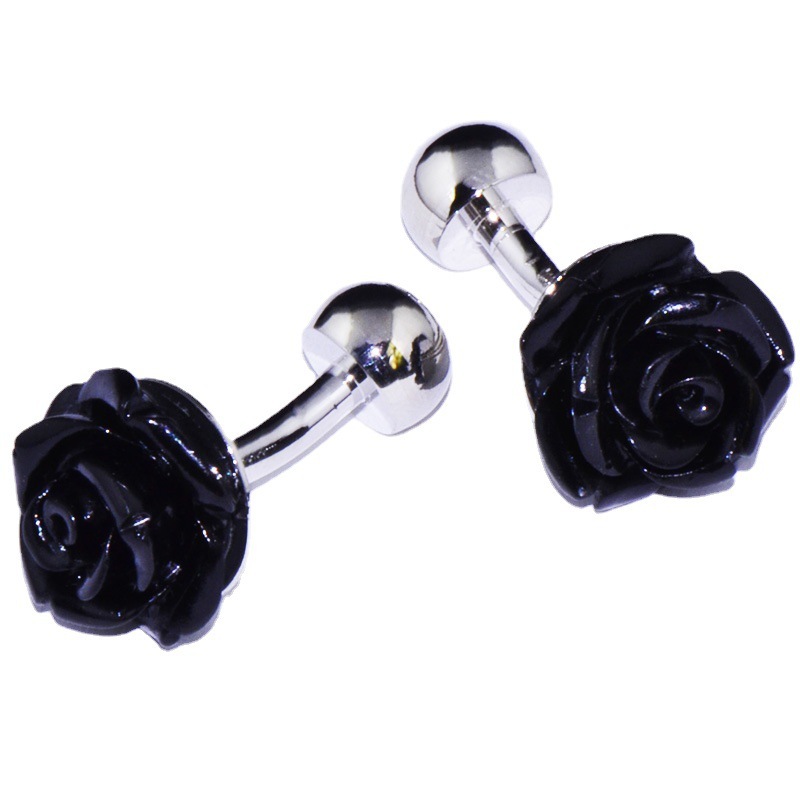 Black Rose French Cufflinks - Image 5