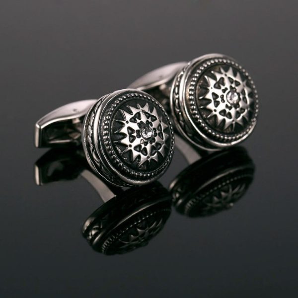 Silver Powder Crystal Cufflinks