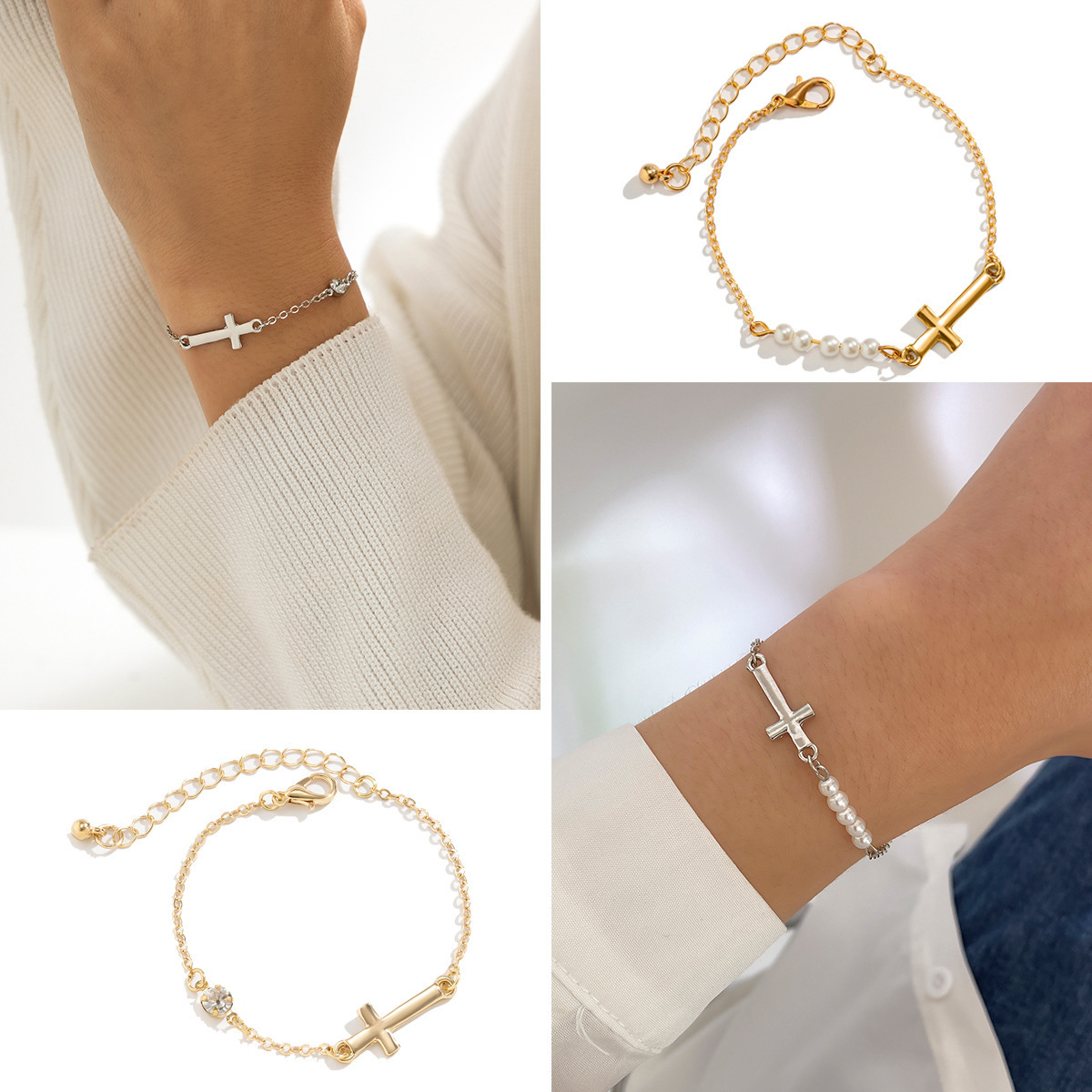 Baroque-Style Minimalist Pearl-Look Bracelet - Image 2