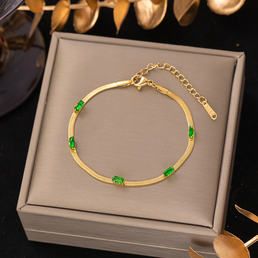 Gold-Inlaid Number Design Titanium Steel Bracelet - Image 4