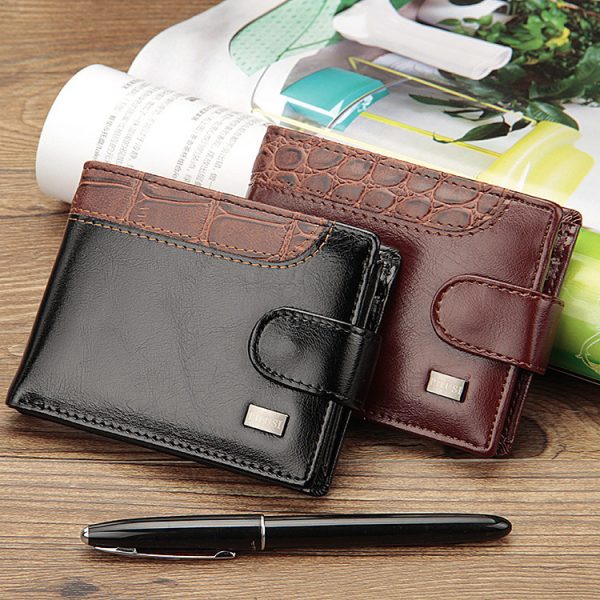 Men’s Casual Leather Buckle Wallet