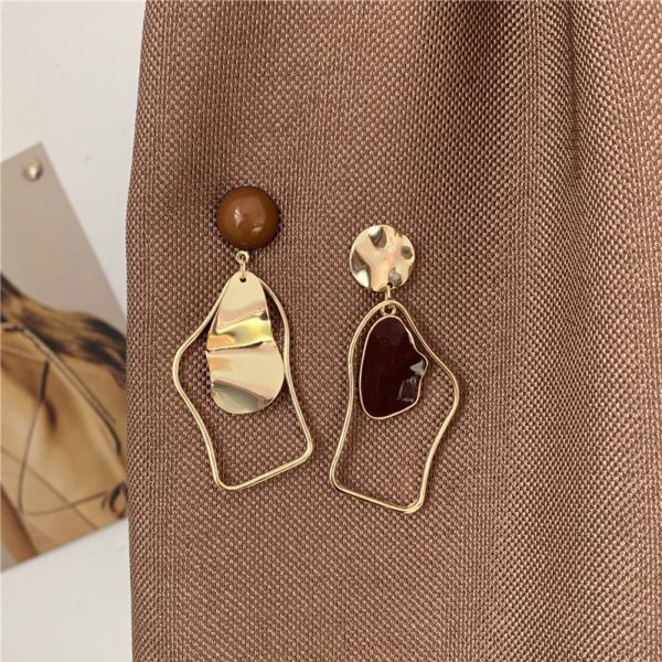 Retro Geometric Irregular Drop Earrings
